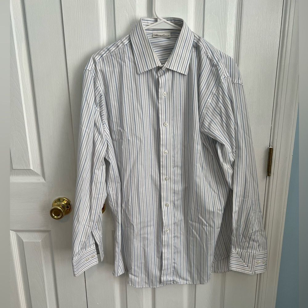 Kenneth Cole Mens 16 32/33 White Cotton Button‎ Down Long Sleeve Shirt